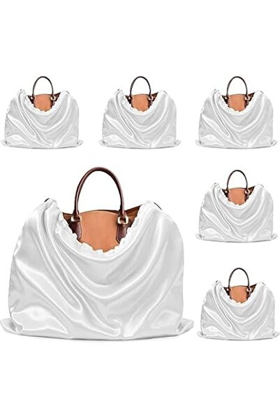 GENERAL 6-Pack Satin Dust Bags for Handbags – Ivory White Drawstring Storage ...