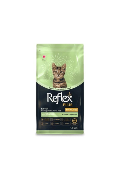 Reflex Plus Chicken Flavor Sterilised Kitten Dry Cat Food - 1.5 Kg - [Pack of 3]