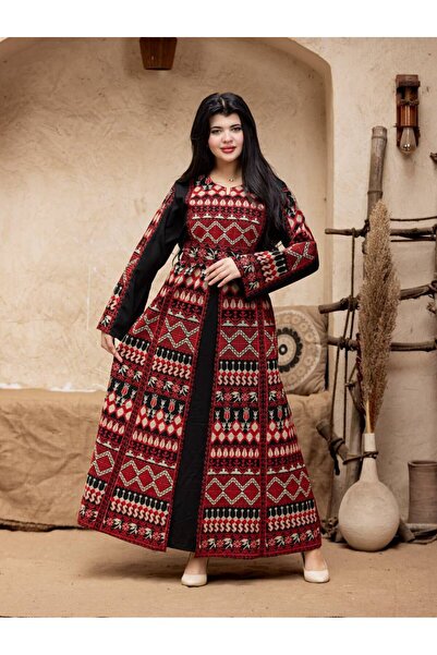 Lyaly aljlabyh Embroidered Heritage Two-Piece Crepe Jalabiya - Luxurious Embr...