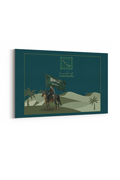 LOWHA Canvas Wall Art Stretched Over Wooden Frame for Saudi National Day Cele...
