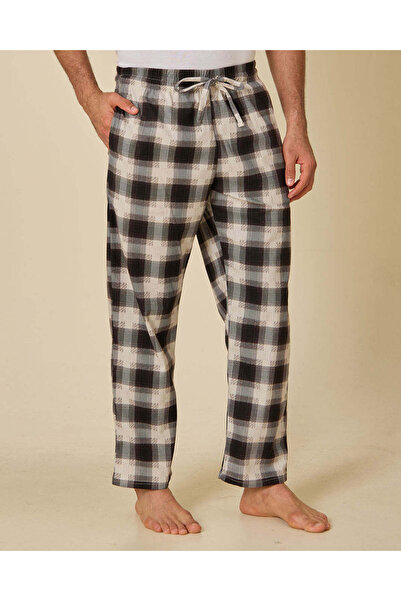 REDTAG Men Black And Ivory Checked Pyjama Bottoms
