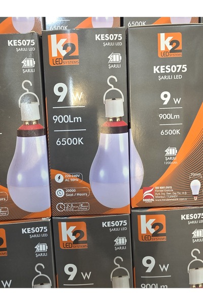 K2 9w şarjlı ampul