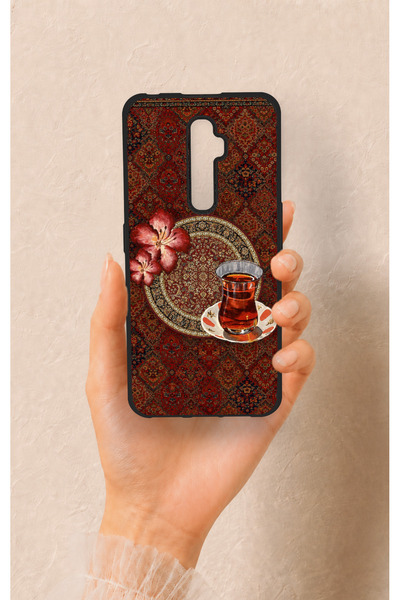 Vip Case Oppo Reno 2Z Uyumlu Halı ve Çay Desenli Silikon Kılıf