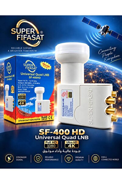 SUPER FIFASAT Sf-400Hd Universal Quad Lnb Full Hd 1080 Ultra Hd 4K Waterproof...