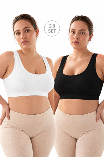 İpeksi Collection 2’li Çıkarılabilir Pedli Fitilli Kalın Askılı Bralet Büstiyer Crop Atlet