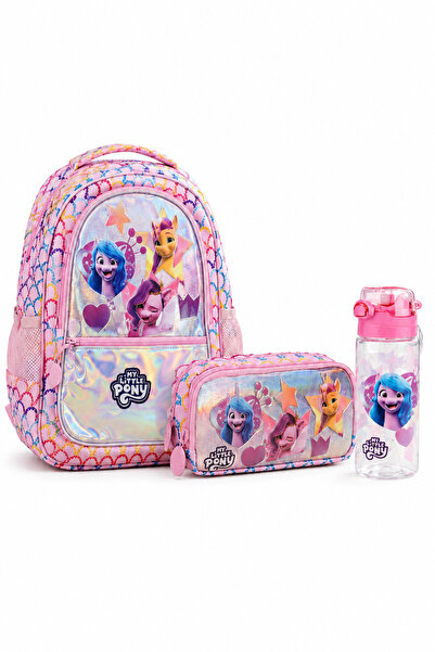 MY LITTLE PONY Lisanslı Okul Çantası, Kalemlik ve Matara 3'lü Okul Seti Holog...