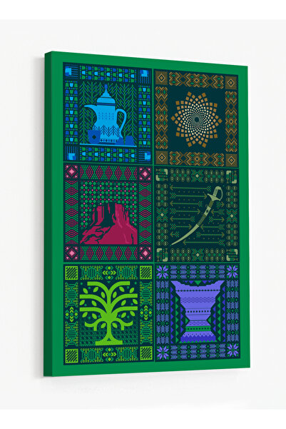 LOWHA Canvas Wall Art Stretched Over Wooden Frame for Saudi National Day Cele...