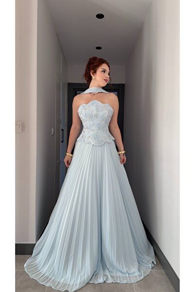 ayşenur Dinçer butik Margaret Şifon Abiye Bebe Mavisi