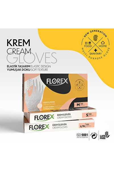 Florex Tek Kullanımlık Hibrit Yumuşak, Elastik, Lateks İçermez 100’LÜ 1 Paket