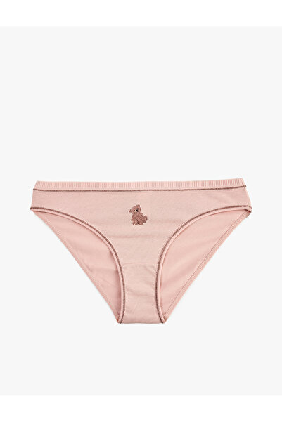 Koton Teddy Bear Printed Comfortable Fit Cotton Brief Panties
