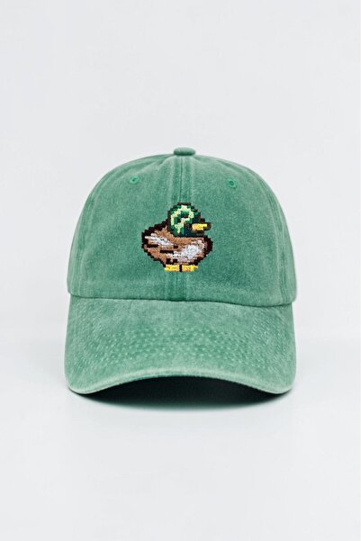 ŞapkaMania Light Green Stardew Valley Duck Embroidered Washable Vintage Unise...
