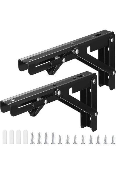 X SPRING Folding Shelf Brackets, 2 Pack Collapsible Shelf Bracket, Heavy Duty...