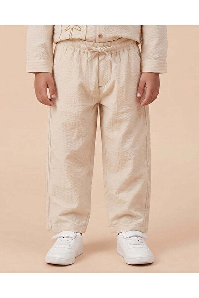 REDTAG Boys Ivory Plain Seersucker Pants