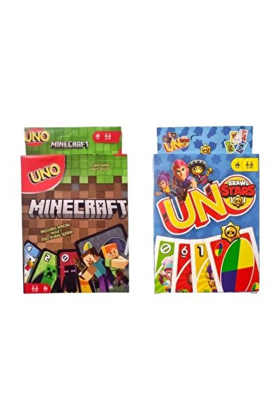 Oyunsal Minecraft Uno ve Brawl Stars Uno Oyun Kartları 2'li Set