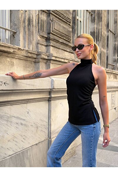 ELBEY Halter Neck Backless Sleeveless Blouse