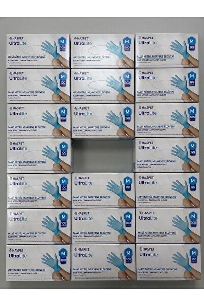 haspet lateks Blue Nitrile Gloves Medium 20 Boxes