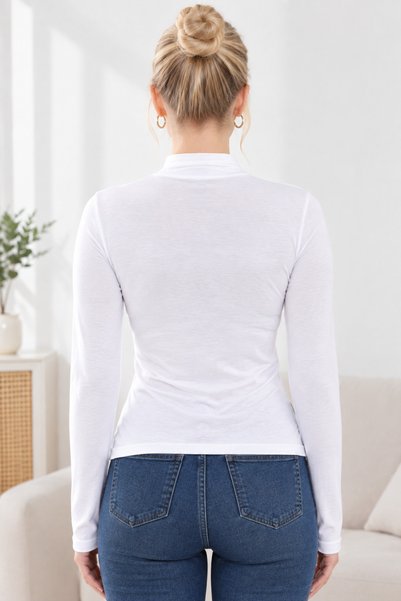 Yalçınoğlu Kids Women's 100% Viscose Finger Detail Turtleneck Long Sleeve Bodysuit – Flexible, Soft Textured, Stylish and Comfortable for Daily Use