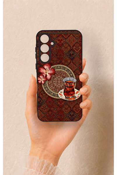Vip Case Samsung A35 Uyumlu Halı ve Çay Desenli Silikon Kılıf