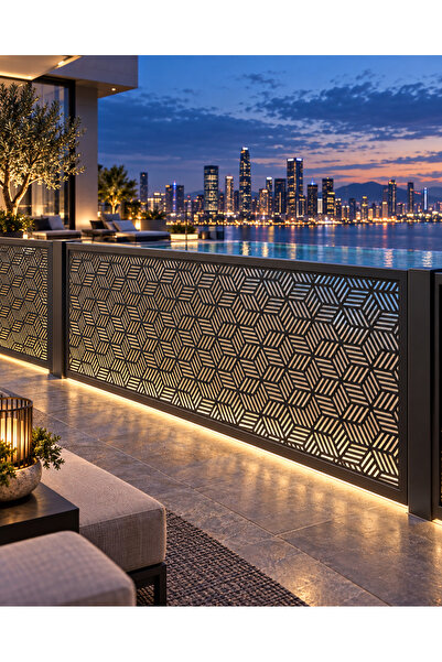 fermes Lazer Metal Dekoratif Desen 2 mm Ham Sac Panel Korkuluk ( 1995mm x 995...