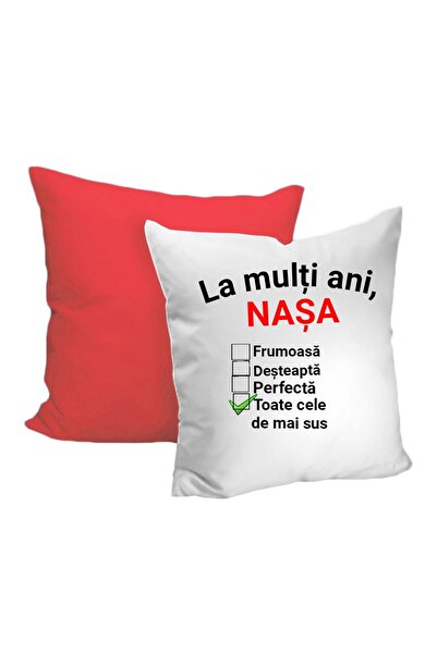 MARİ Pernă personalizată ,, La mulți ani nașa"