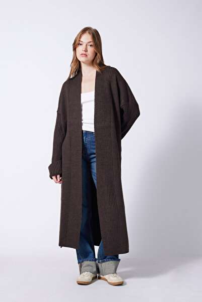 Avrile Slit Knitwear Cardigan Brown