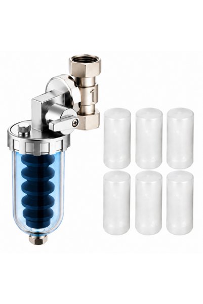 Cualitech Dozator de polifosfat de 1/2 inch, filtru anticalcar pentru centrală termică, cu 6 rezerve.