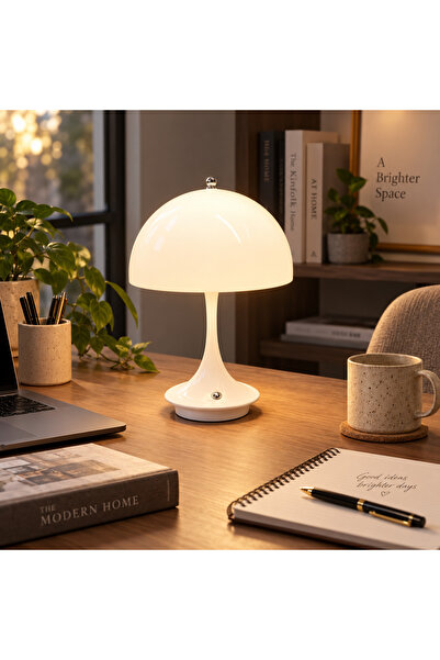ARVALE 3 Işık Modlu Dokunmatik LED Masa Lambası Type-C Şarjlı Parlaklık Ayarlı Dekoratif Gece Lambası