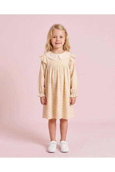 REDTAG Girls Yellow Printed Dress