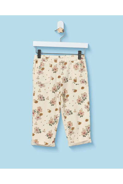 REDTAG Infant Girls White All Over Print Corduroy Trouser