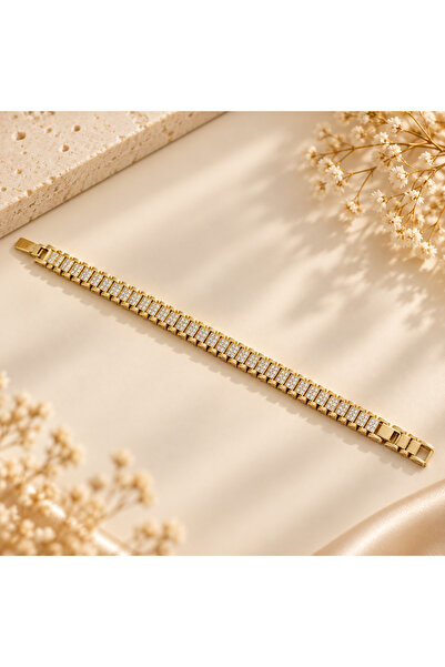 Nerissa Royale Taşlı Gold Bileklik