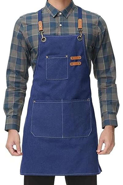 Tazweeq Chef Apron, Cotton Canvas Cross Back Apron with Pockets for Women & M...