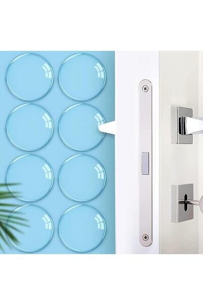 GENERAL JKJ&ZXZ Rubber Door Stopper Wall Protector, 8 Pcs Clear Round Door Kn...