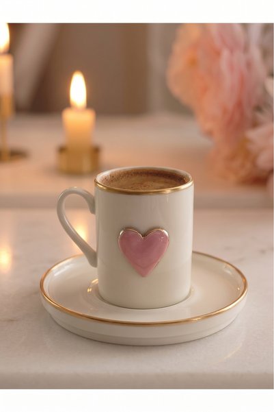 REGNA HOME Fine Living Love Pempe 2-Person 6-Piece Coffee Cup Set with Decorated Cups