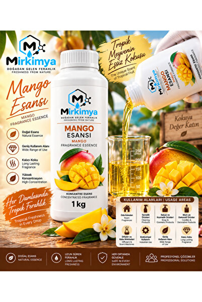 Mango Esansı 1 Kg Konsantre Koku Esansı Difüzör ve Koku Makinesi Uyumlu
