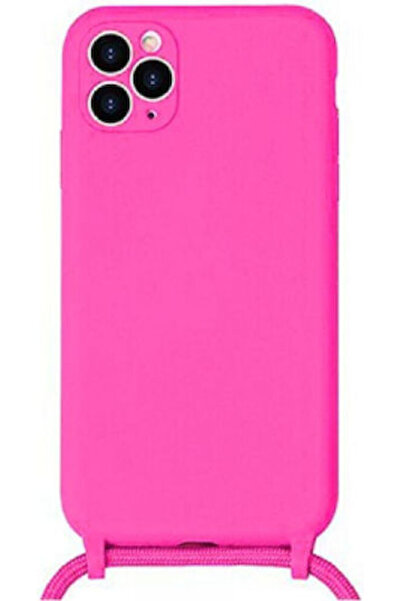 Forcell Κάλυμμα Πλάτης Σιλικόνης με Λουράκι Ροζ (iPhone 11 Pro)