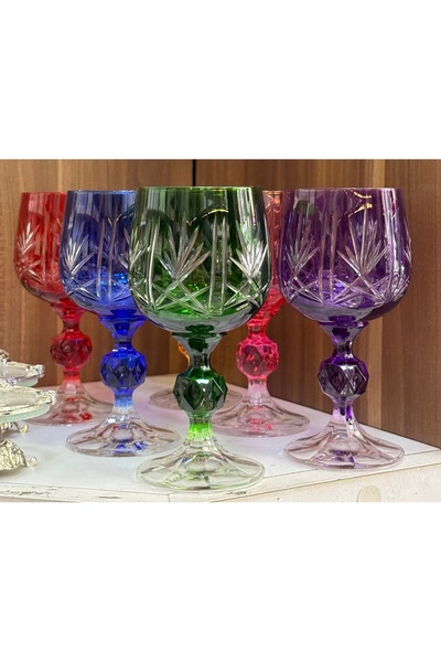 Bohemia Kristal Renkli 6’lı Kahve Yanı Su Bardağı