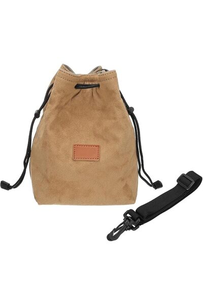 AZONEE Camera Bag, Camera Lens Pouch, L Size Drawstring Lens Case, Flannel Le...