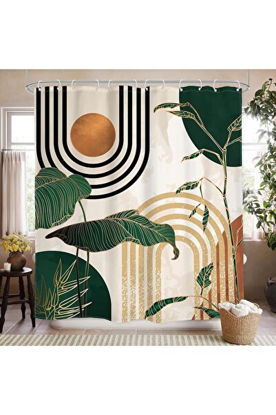 Yelajoy Boho Shower Curtain 60x72 Inches, Retro Design, Water-Resistant Bathr...