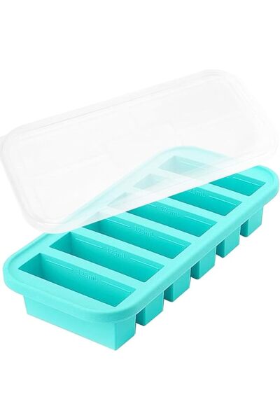 GENERAL Silicone Mold with Lid 6 Cups, Silicone Freezer Container, Ice Cube T...
