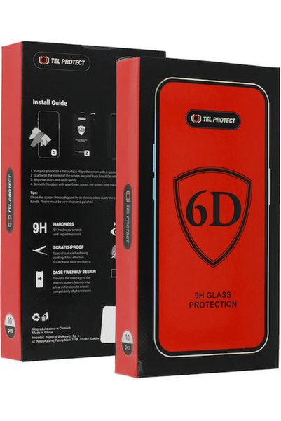 OEM 6D Πλήρους Κόλλησης Πλήρους Κάλυψης Σκληρυμένο Γυαλί 10 τεμάχια Μαύρο (iP...