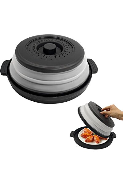 Yelajoy Collapsible Silicone Microwave Food Cover with Handle, Vented Heat Re...