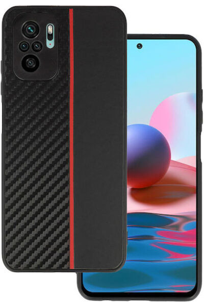 tel protect Δερμάτινο Μαύρο Πίσω Κάλυμμα Carbon (Xiaomi Redmi Note 10, Xiaomi...