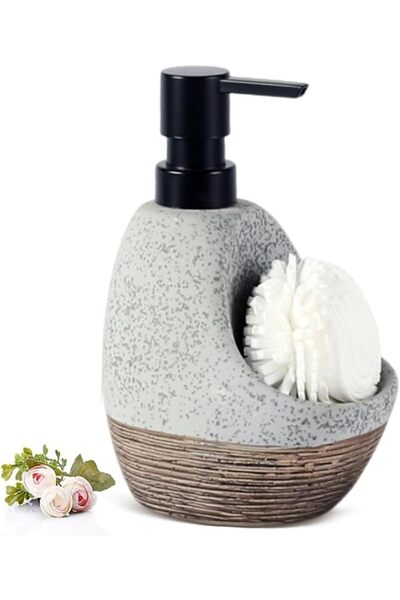 Yelajoy Soap Dispenser with Sponge Holder - 2 in 1 Countertop Organizer Caddy...