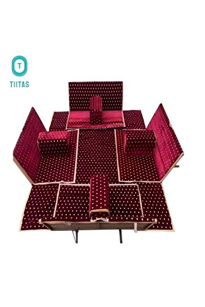 TIITAS Foldable 4-Ground Chair Set With Mat & 4 Armrest | 9 Pcs Set | Portabl...
