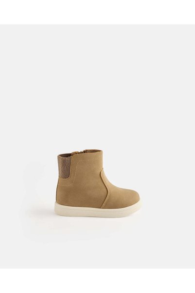 REDTAG Boys Beige Textured High Top Boots
