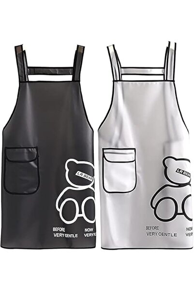 Tazweeq 2 Pcs Kitchen Apron with Hand Wipe Pocket, Transparent Waterproof BBQ...