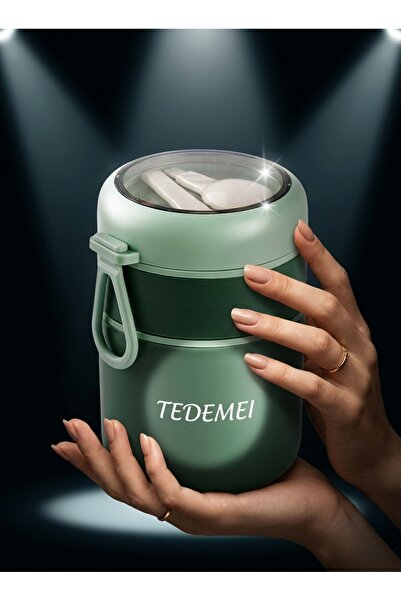 SİBERALEM TEDEMEI, 680 ml, 2 katlı, Sızdırmaz, Çelik, Yemek Taşıma, saklama K...