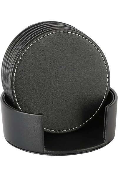 Generic Leather Coasters for Drinks, Durable Drink Coasters Set with Holder (...