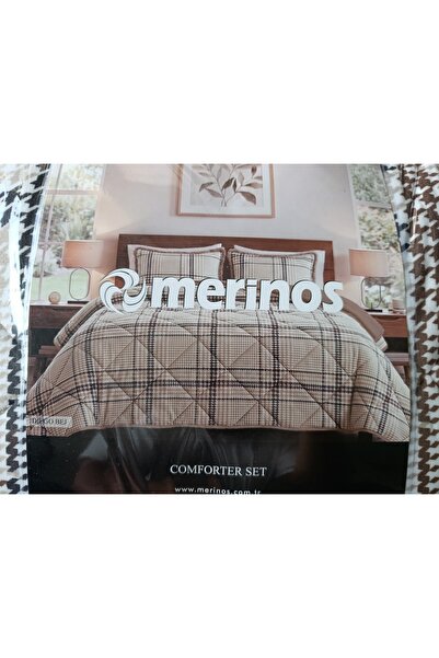 Merinos Comforter Çift Kişilik Yorgan Set Diego Bej
