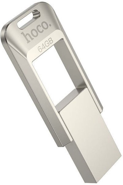 Hoco Στικάκι USB 64GB USB 2.0 με συνδέσεις USB-A & USB-C, Ασημί